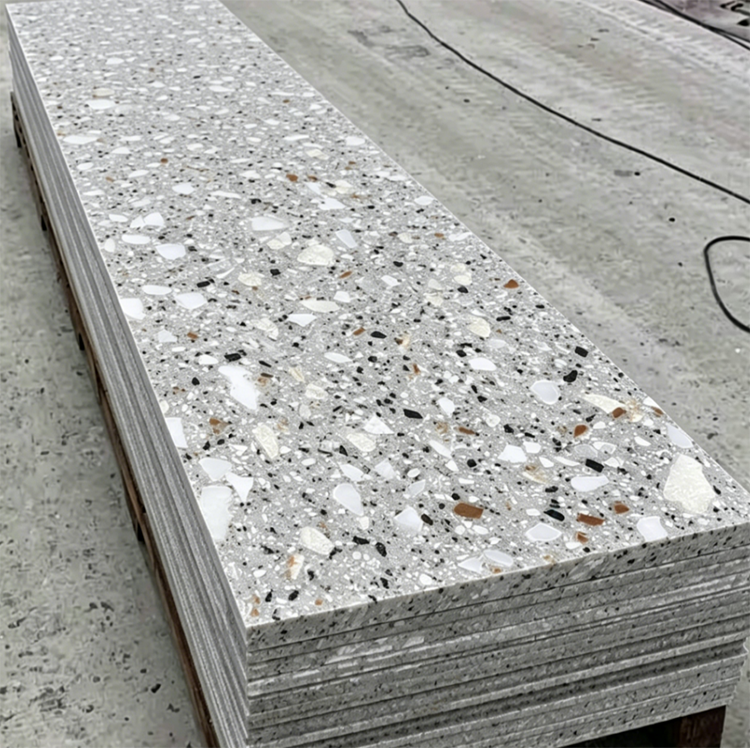 MM845 Polished Stone Solid Surface Panel With Marble-Like Texture Suitable for Repair of Kitchen Countertop Panels